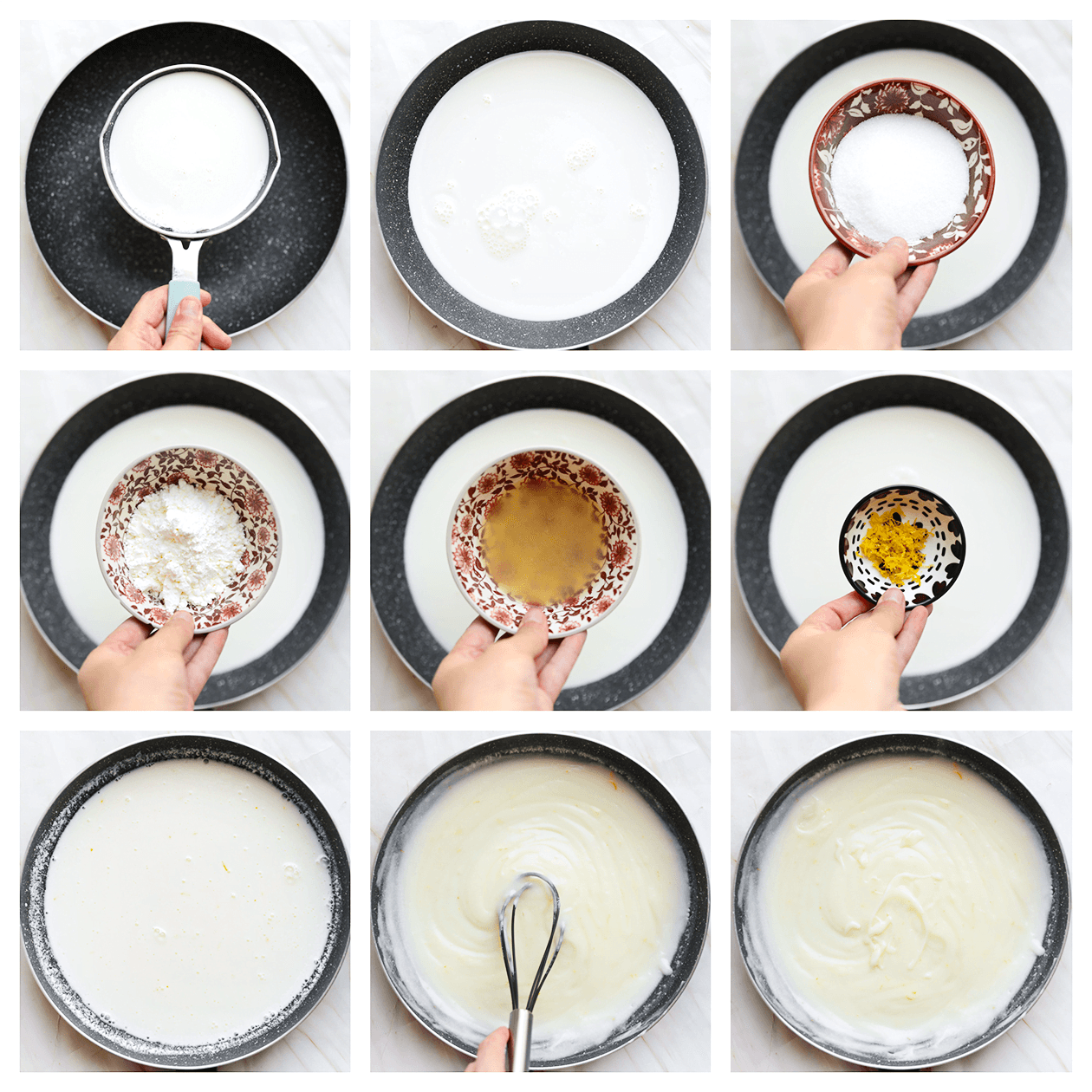 Citroenmengsel koken in een koekenpan op middelhoog vuur