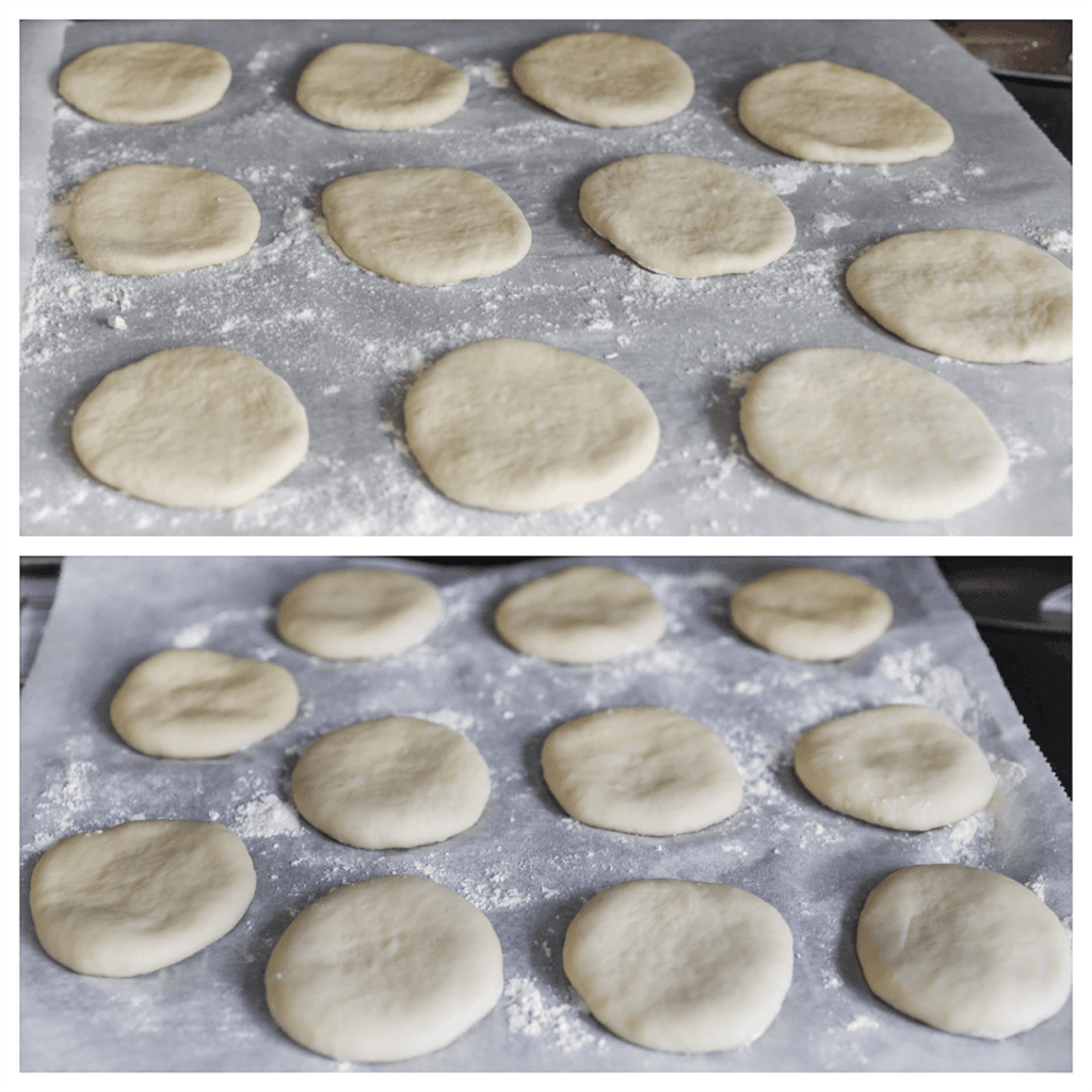 Leg het deeg op een bakplaat met bakpapier. Laat het deeg 30 minuten rijzen, of tot het in omvang is verdubbeld.