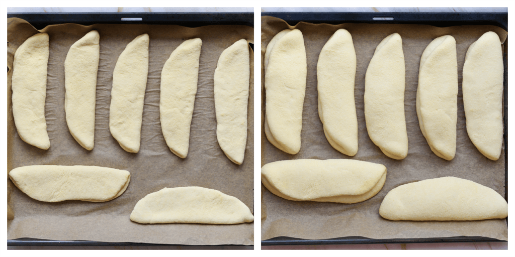 Laat het deeg 30 minuten rijzen, of tot het deeg in grootte is verdubbeld.