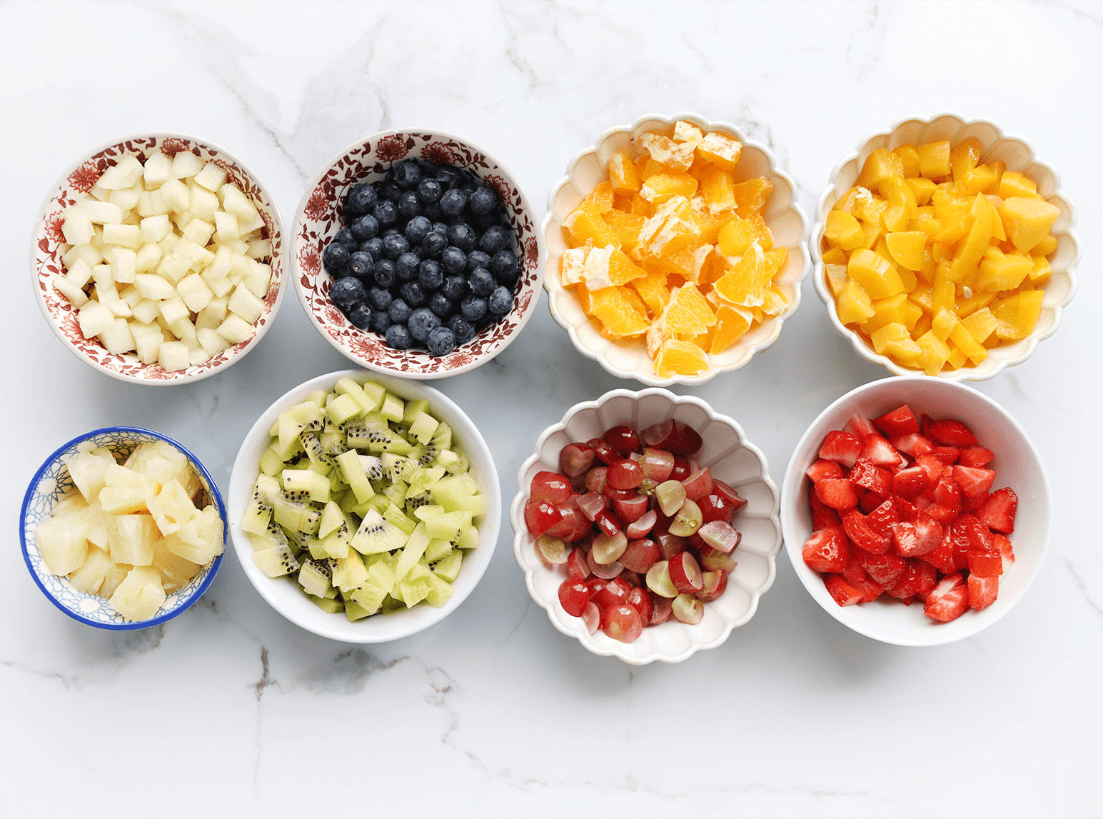 Fruit in stukken snijden