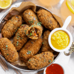 Krokante nasikroketten met kip Kookmutsjes