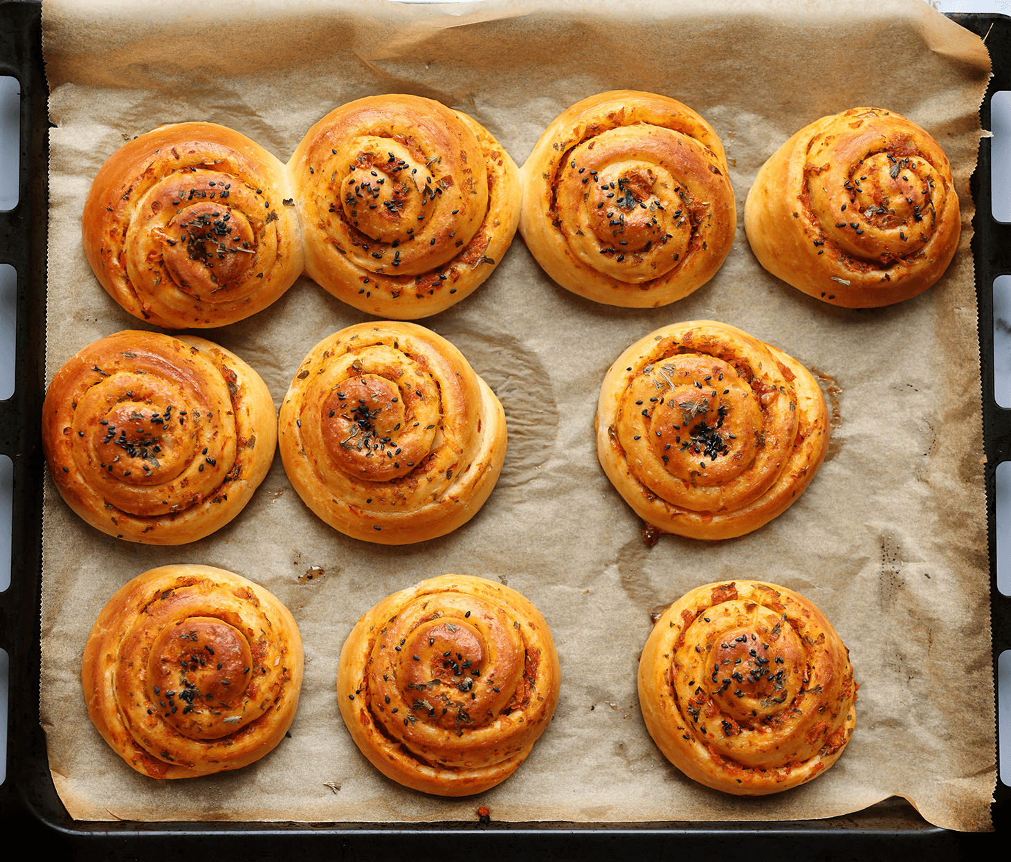 Swirl broodjes bakken in de oven