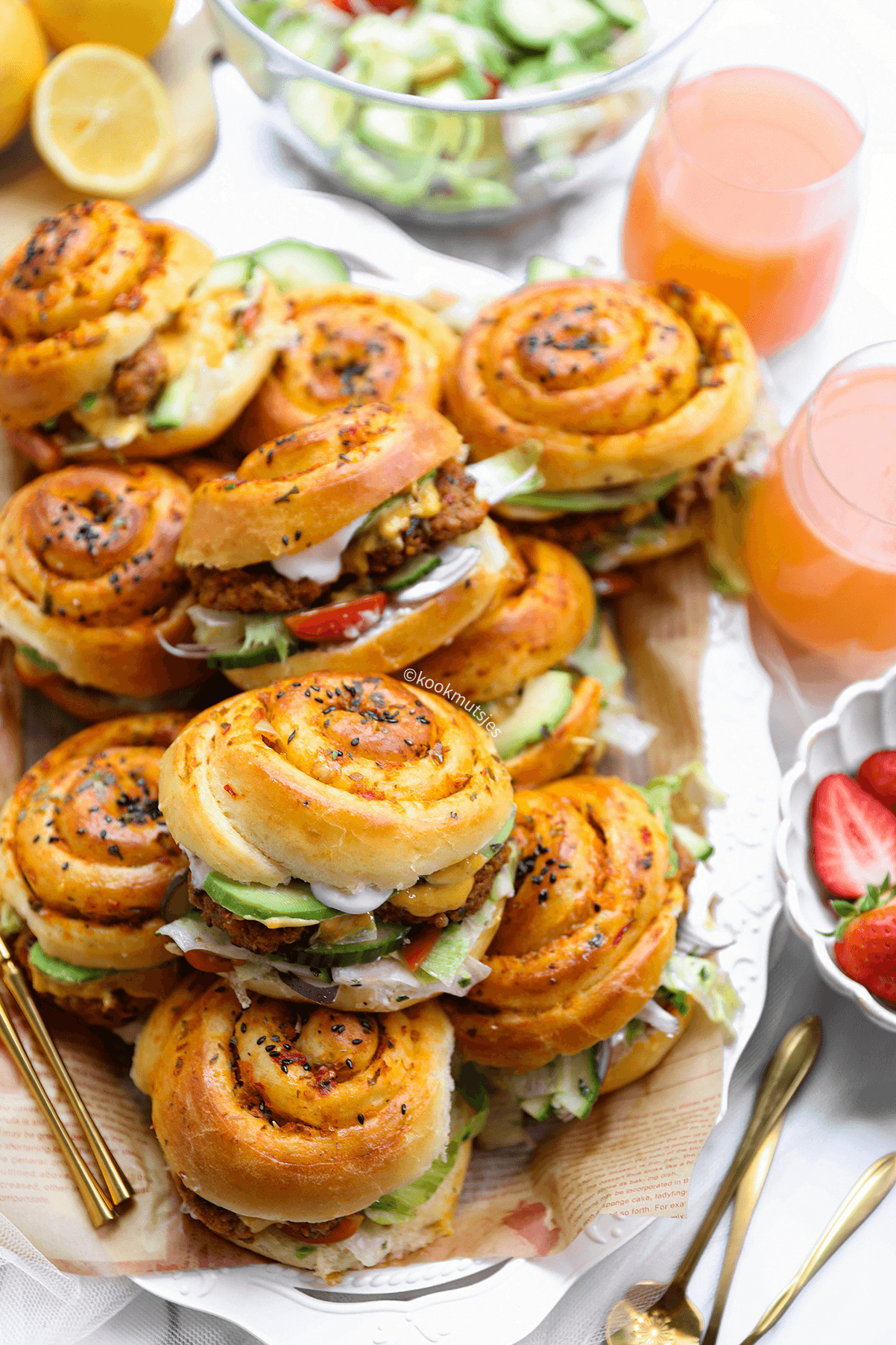 Swirls met gehakt eindresultaat Kookmutsjes