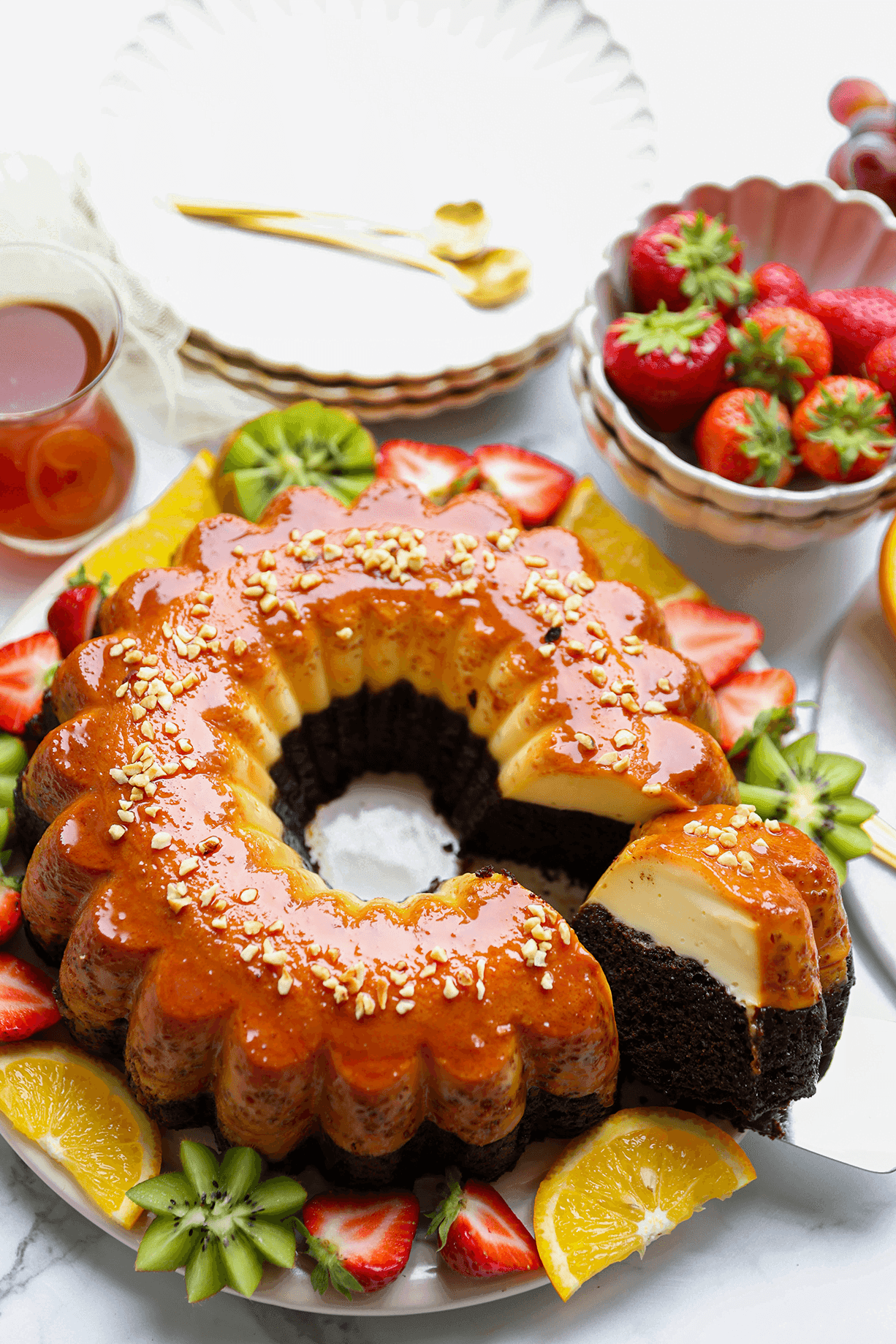 Chocolade-flan cake eindresultaat Kookmutsjes