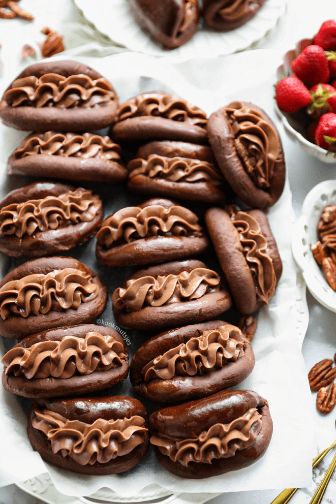 Chocolade-pecanbroodjes eindresultaat van Kookmutsjes
