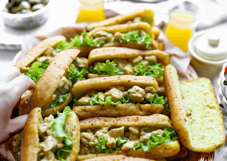 Fried Bread with Chicken Curry Salad