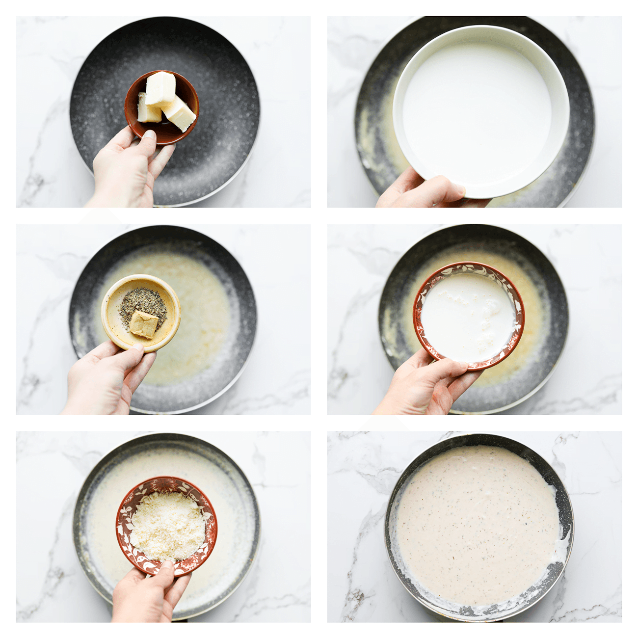 Saus laten inkoken in een koekenpan