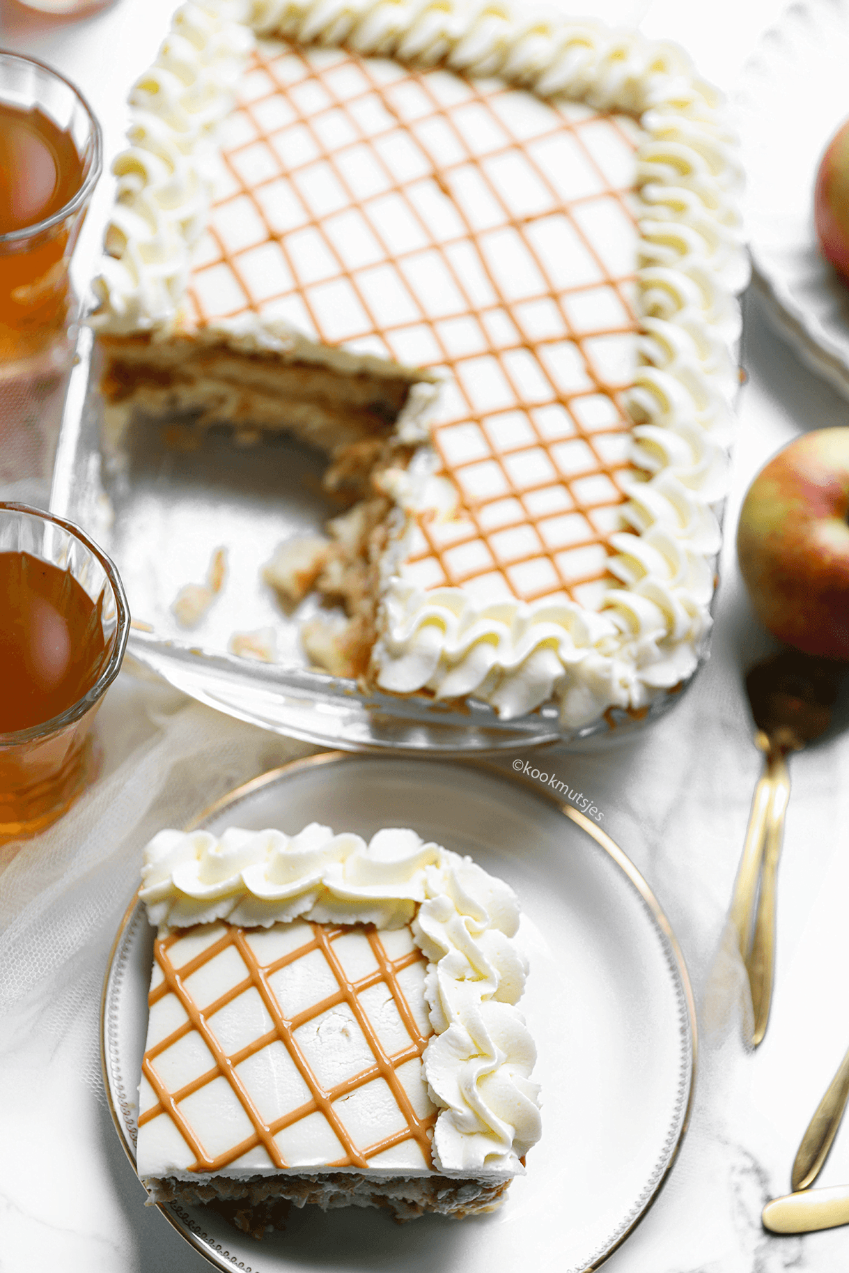 Appel dessert no bake eindresultaat Kookmutsjes