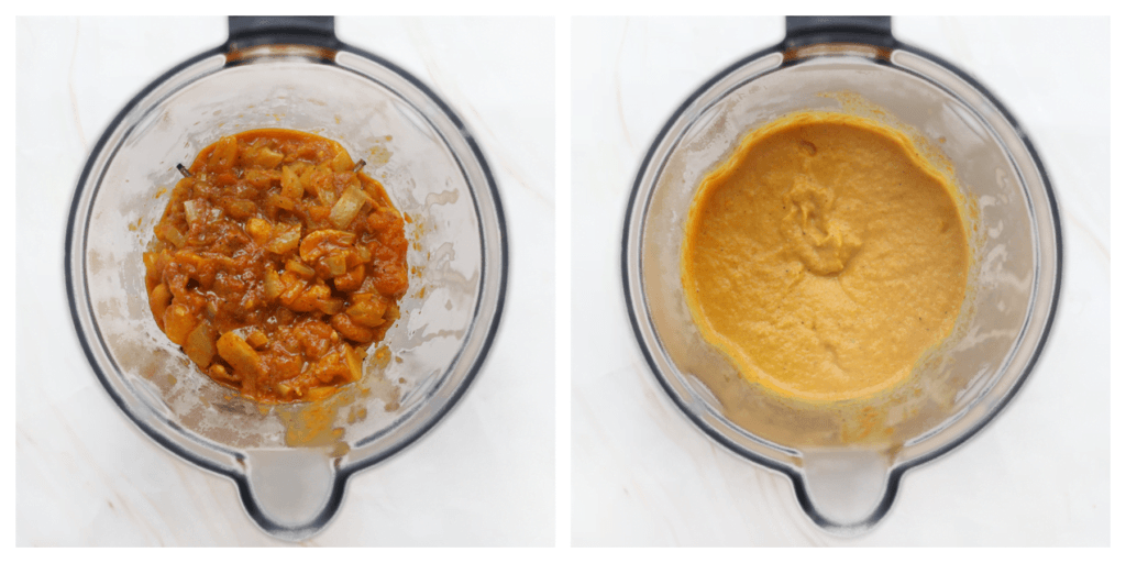 Voeg het groente-notenmengsel toe in een blender. Maal fijn.