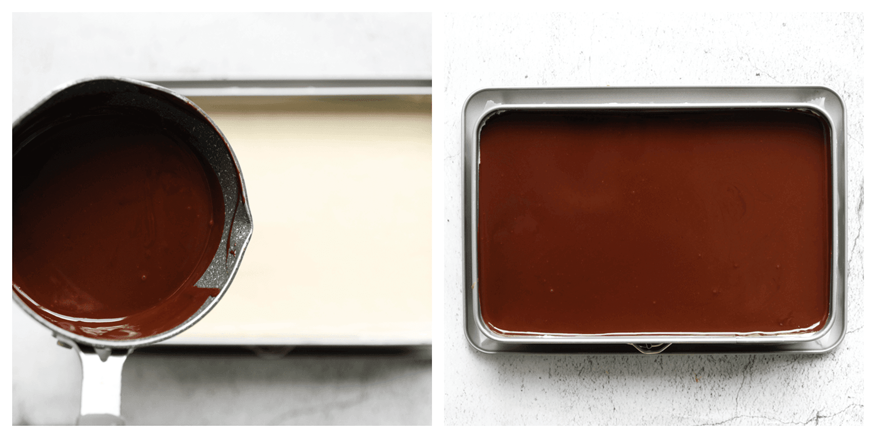 Chocoladelaag verdelen over de room