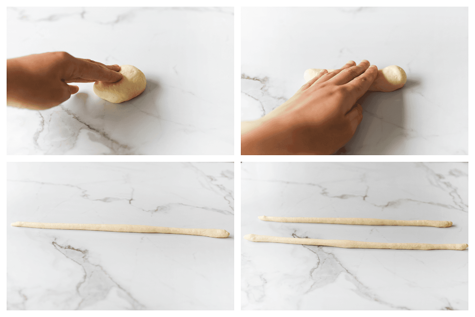 Deeg uitrollen tot een lange sliert