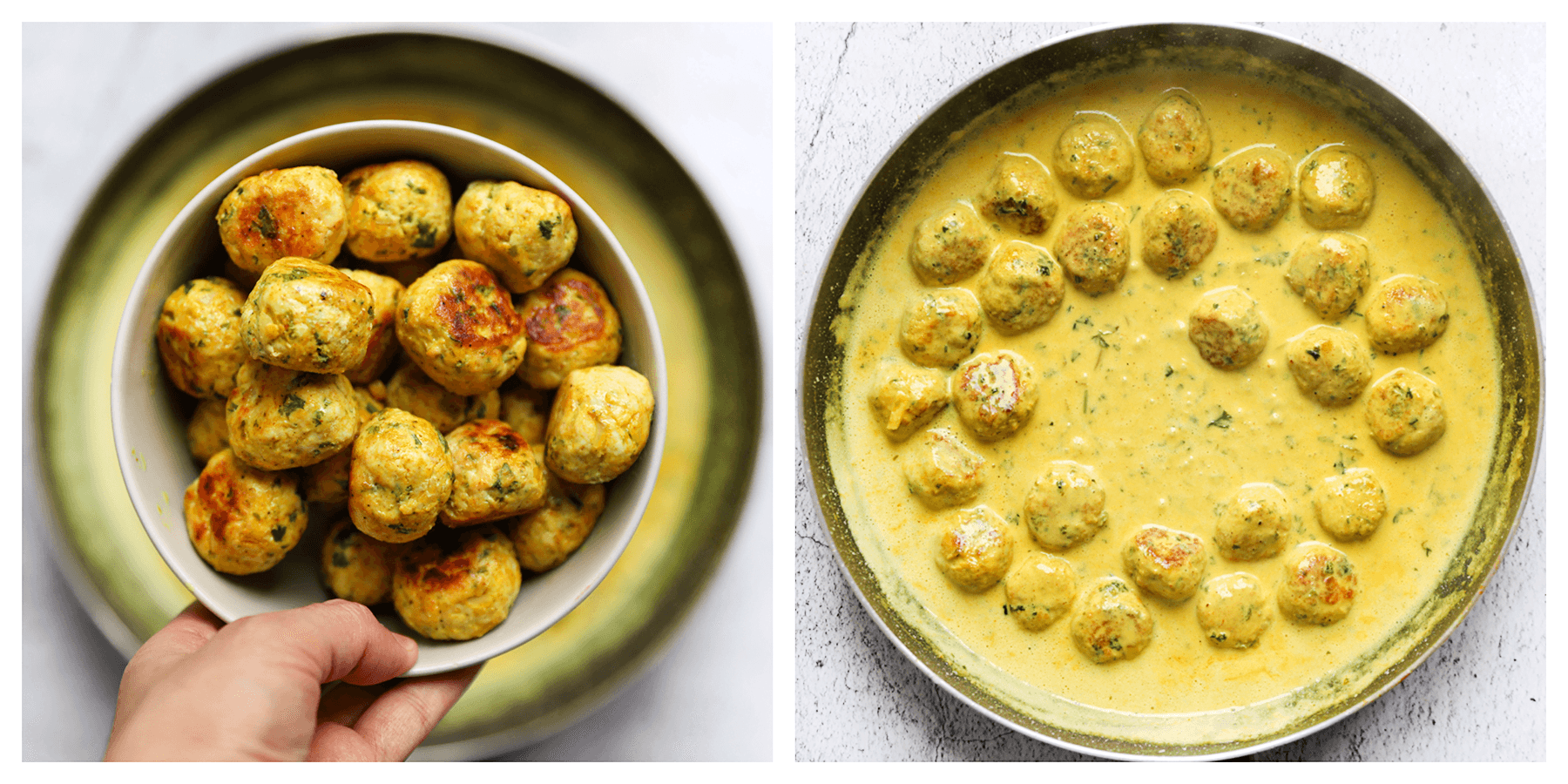 Gehaktballen toevoegen aan de saus