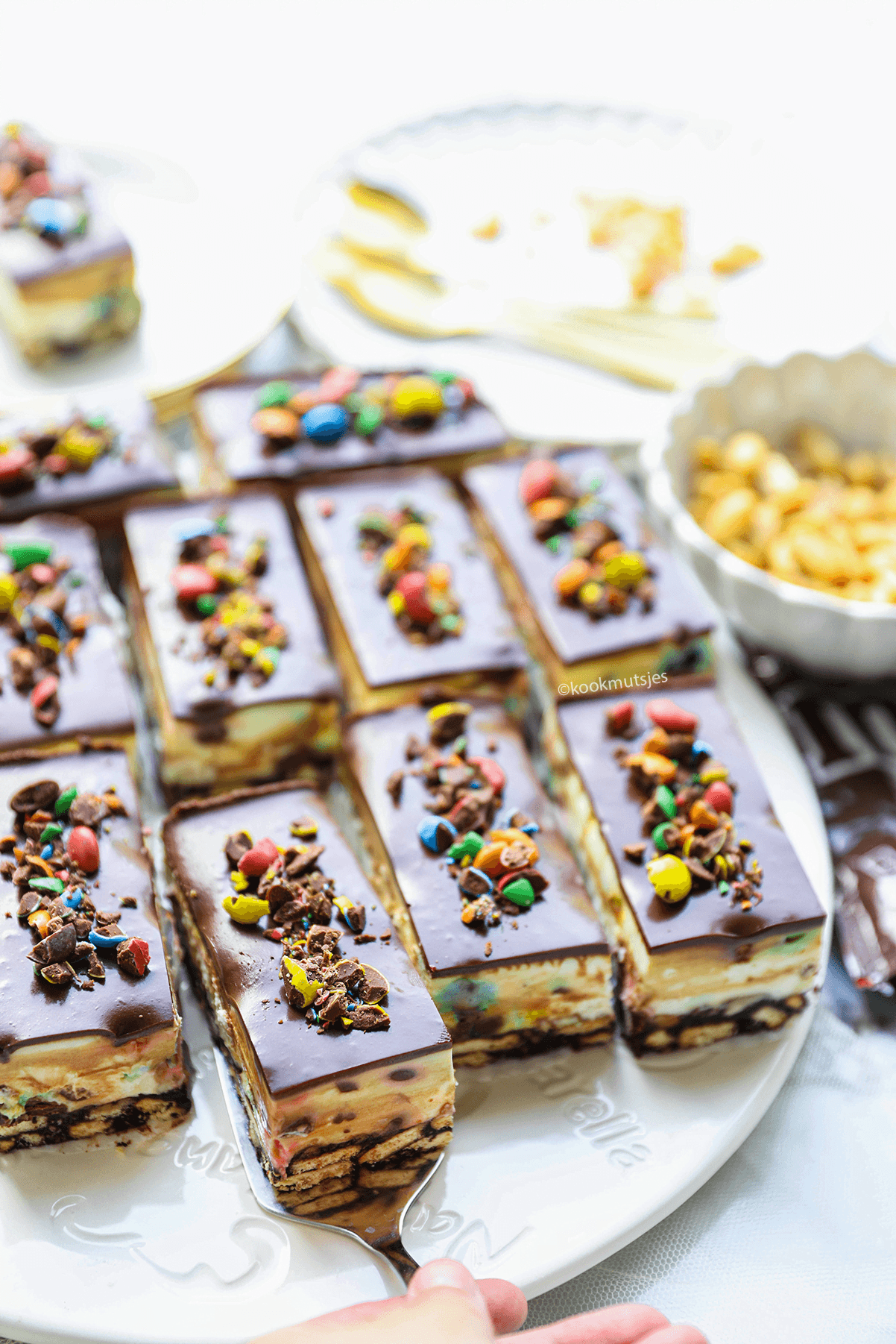 M&M dessert eindtresultaat Kookmutsjes