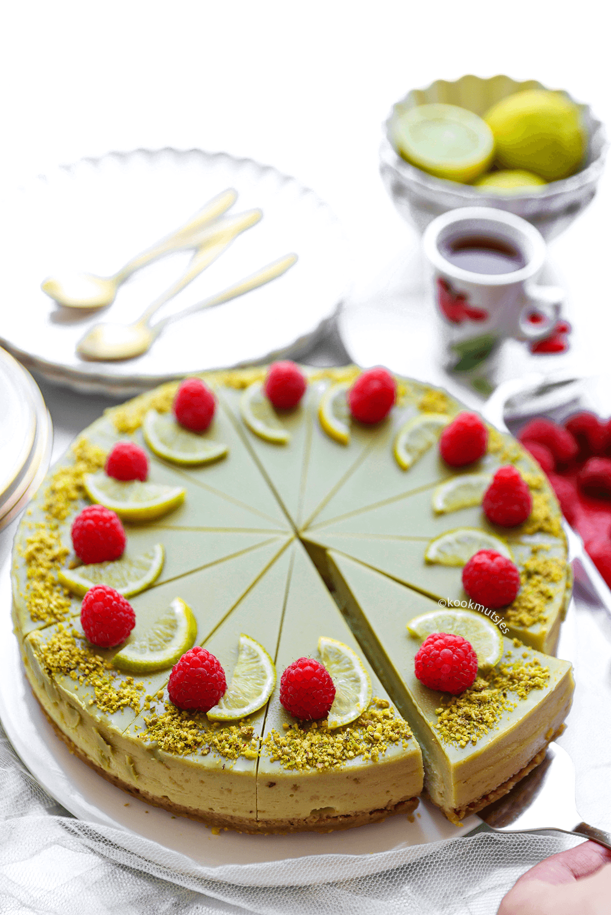 Pistache cheesecake eindresultaat Kookmutsjes