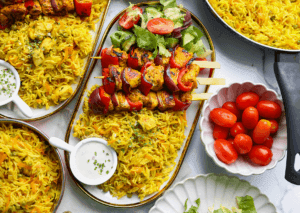 Chicken Thighs with Rice and Vermicelli