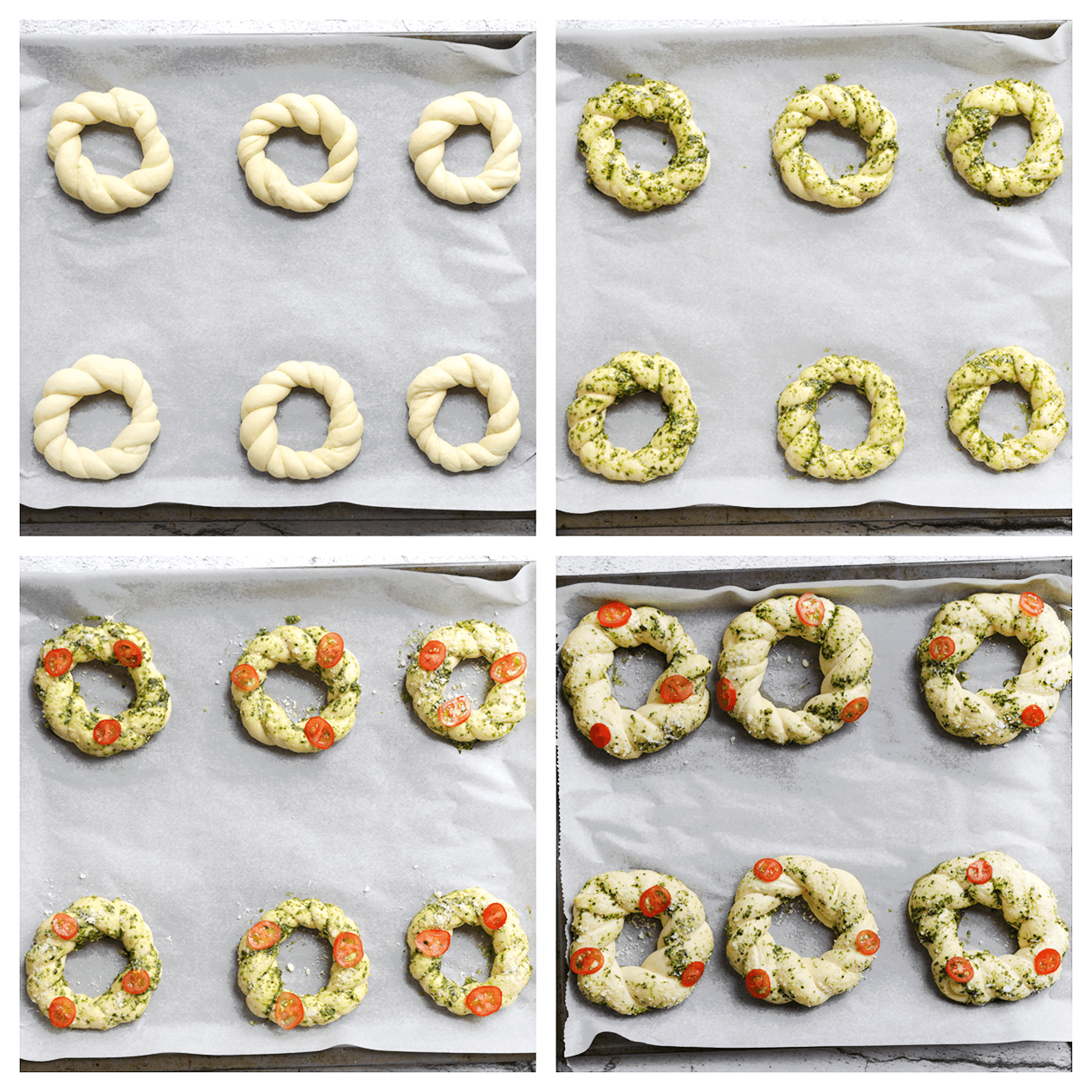 Vlechtbroodjes garneren