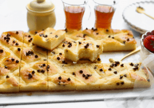 Yellow Cream Cake with Chocolate Drops