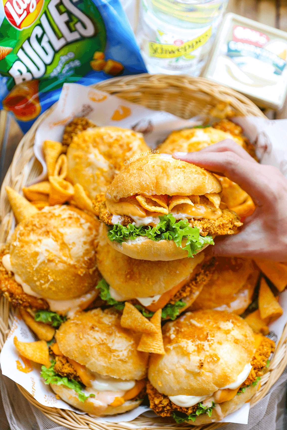 Kip buglesburger eindresultaat Kookmutsjes