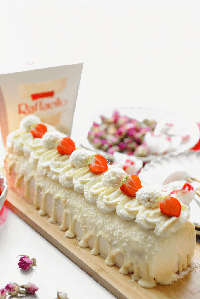 Raffaello no bake rolcake eindresultaat Kookmutsjes