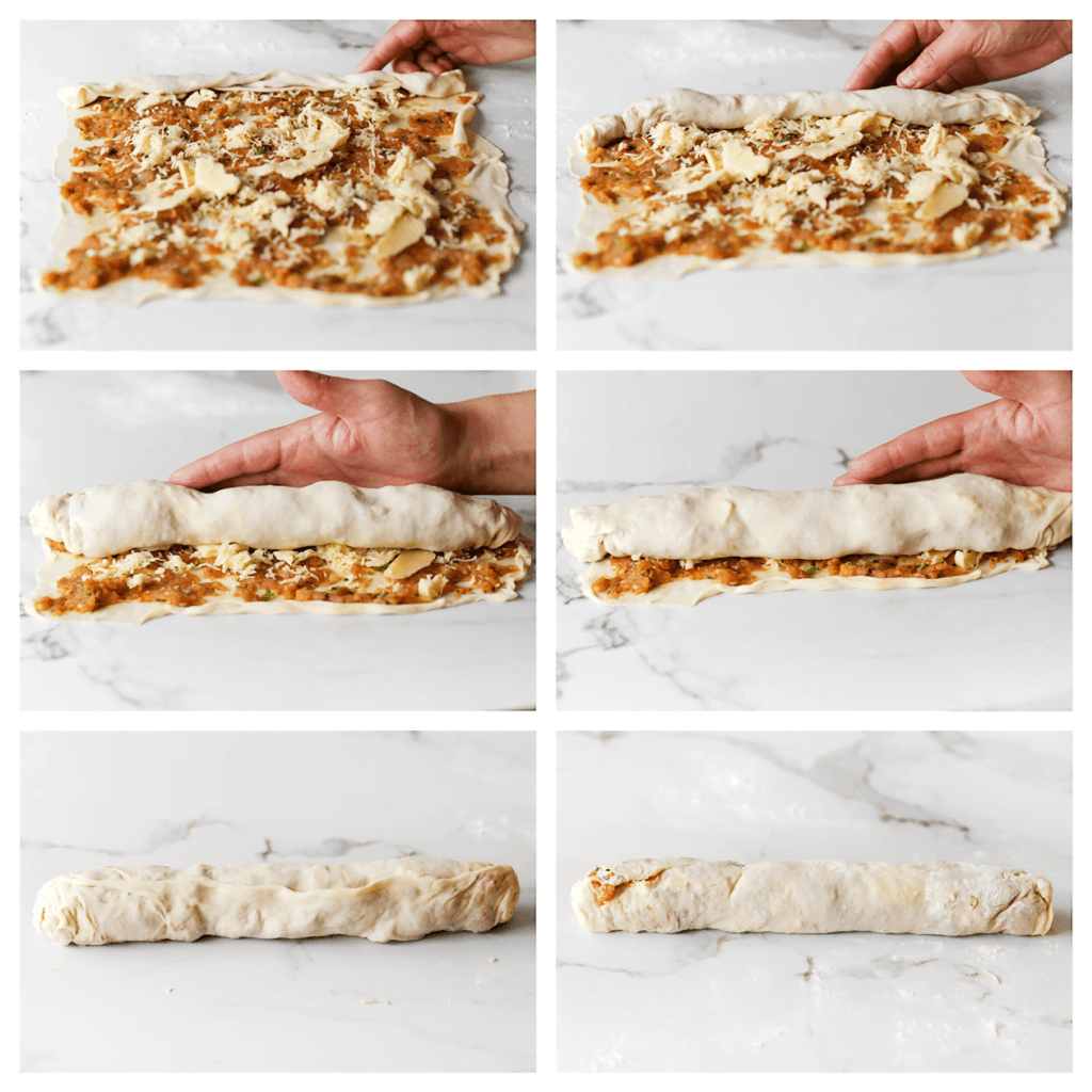 Rol het deeg op en sluit het goed dicht.