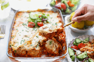 Gehaktrollen in Tomatensaus Kookmutsjes