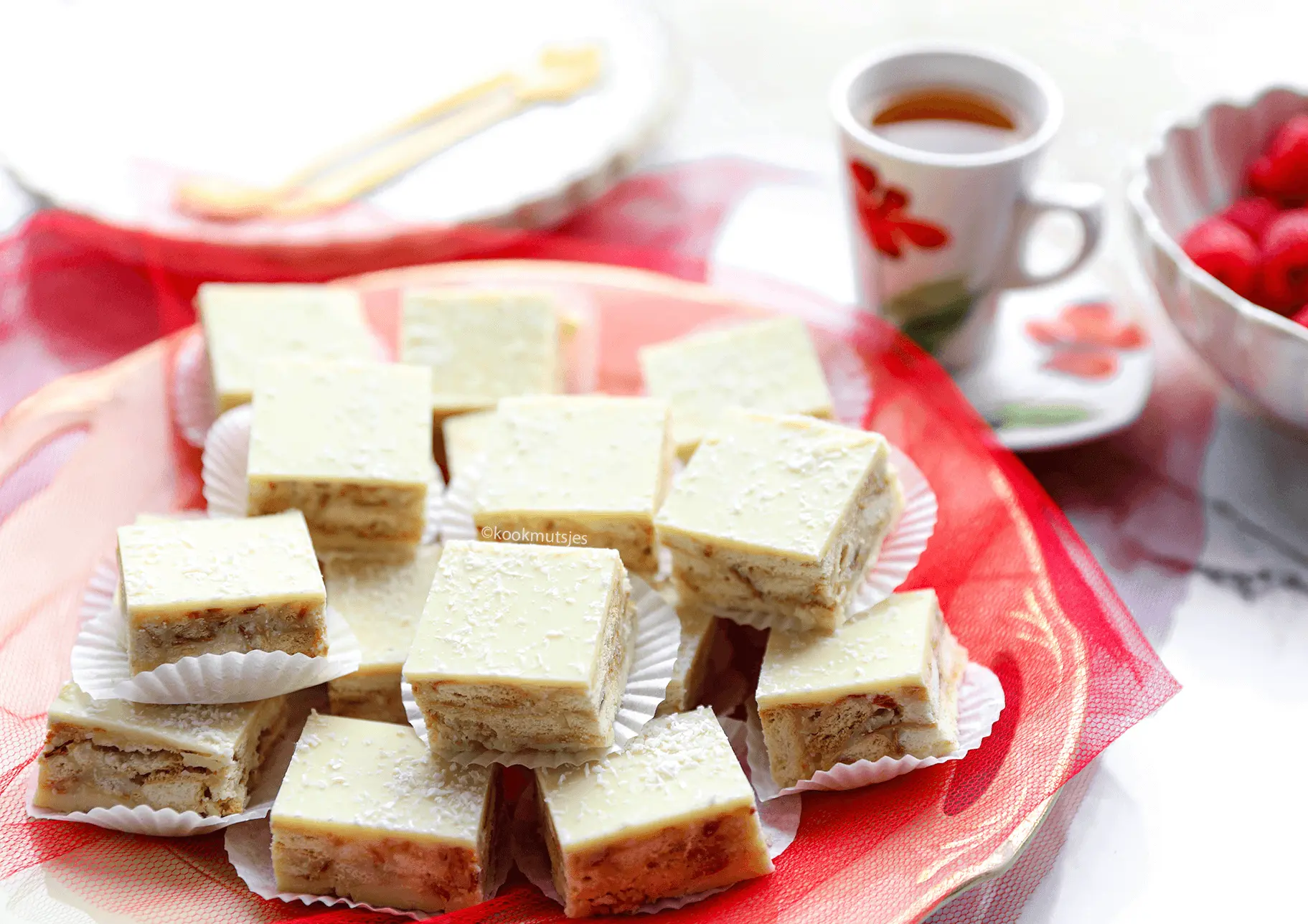 Witte Chocolade Amandelkoekjes (No Bake)
