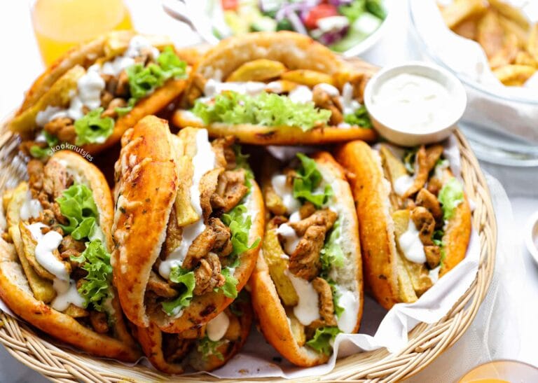 Soft Pizza Sandwiches With Chicken And Fries