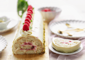 Raspberry Swiss Roll (No Bake)
