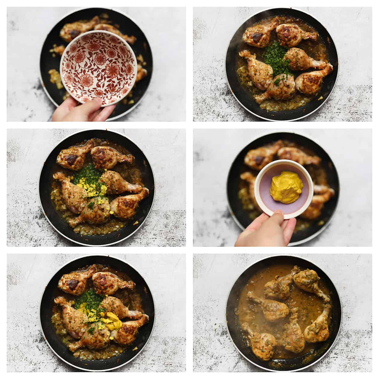 Kippenpoten koken in een koekenpan