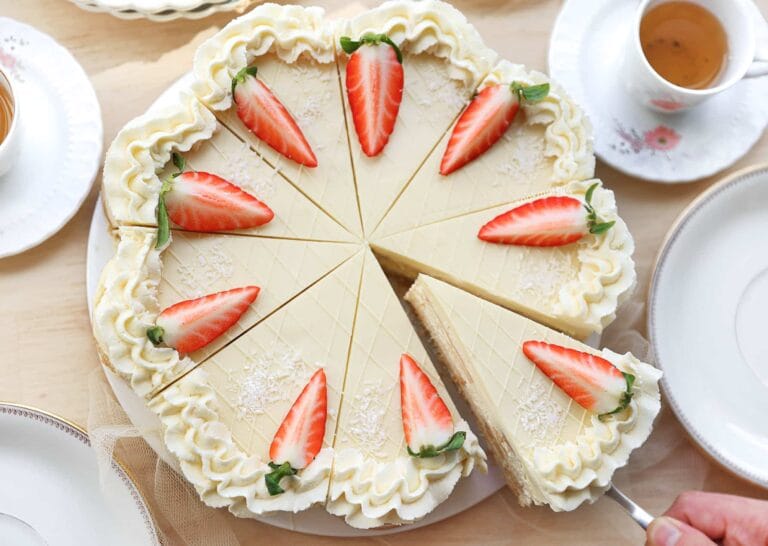 No Bake Witte Chocolade Taart (Nousy Taart)