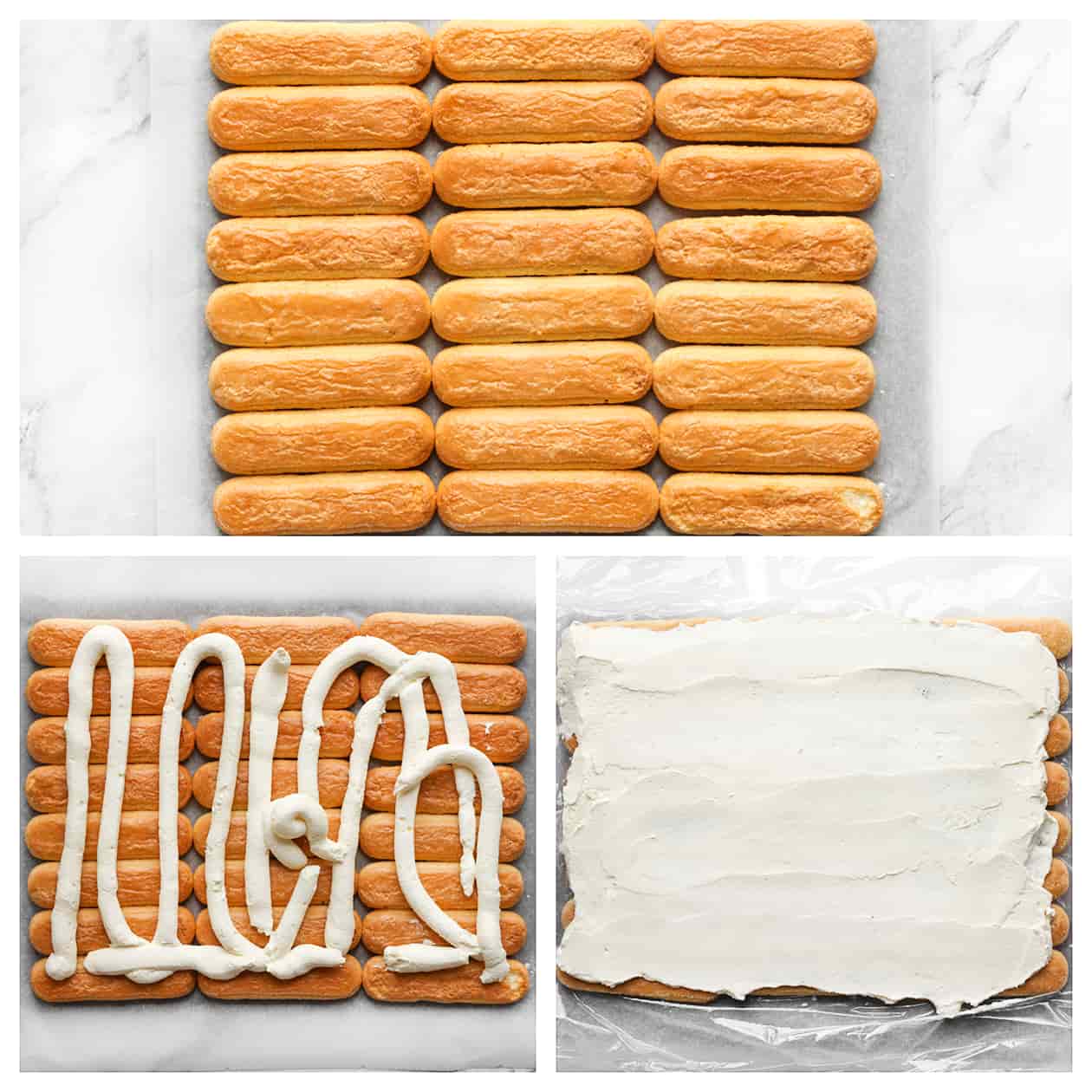 Lange vingers besmeren met room