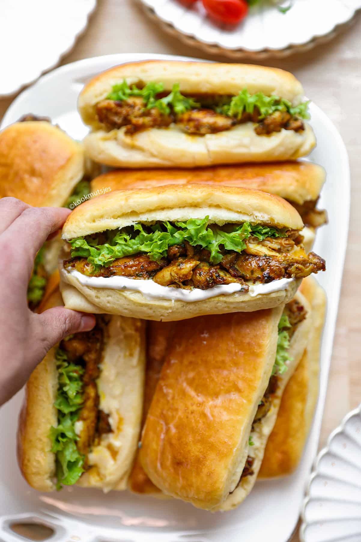 Brioche met kippendijen eindresultaat Kookmutsjes