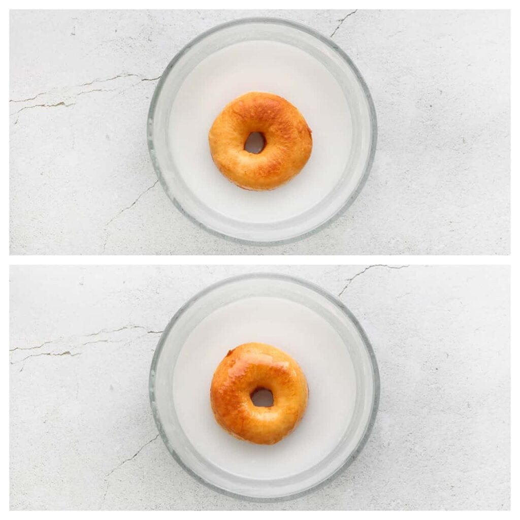 Haal de sinaasappeldonuts volledig door het suikerglazuur en laat ze afkoelen. Bismillah, geniet ervan!