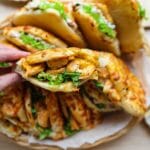 Driehoekbroodjes met garnalen Kookmutsjes