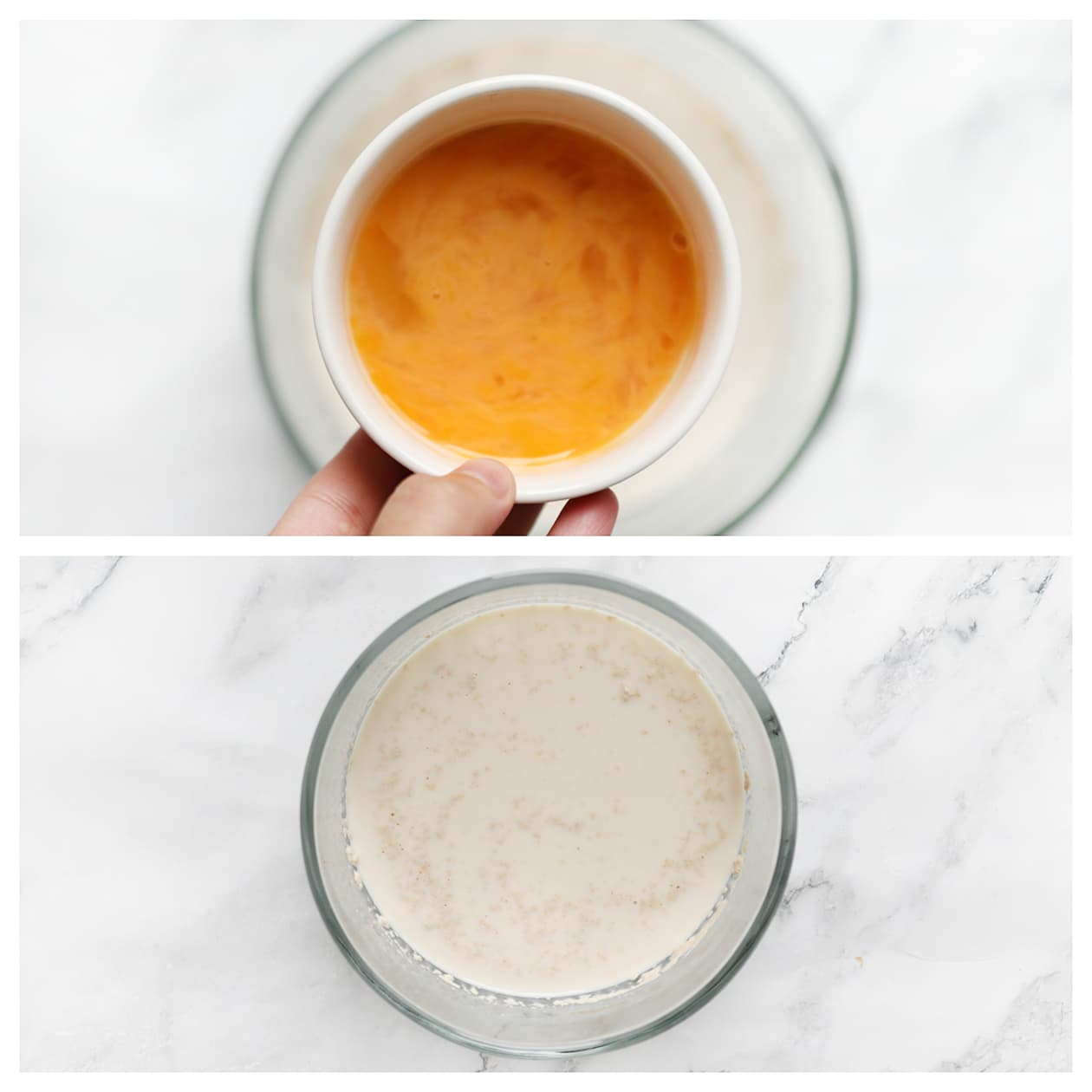 Ei toevoegen en mixen aan het gistmengsel