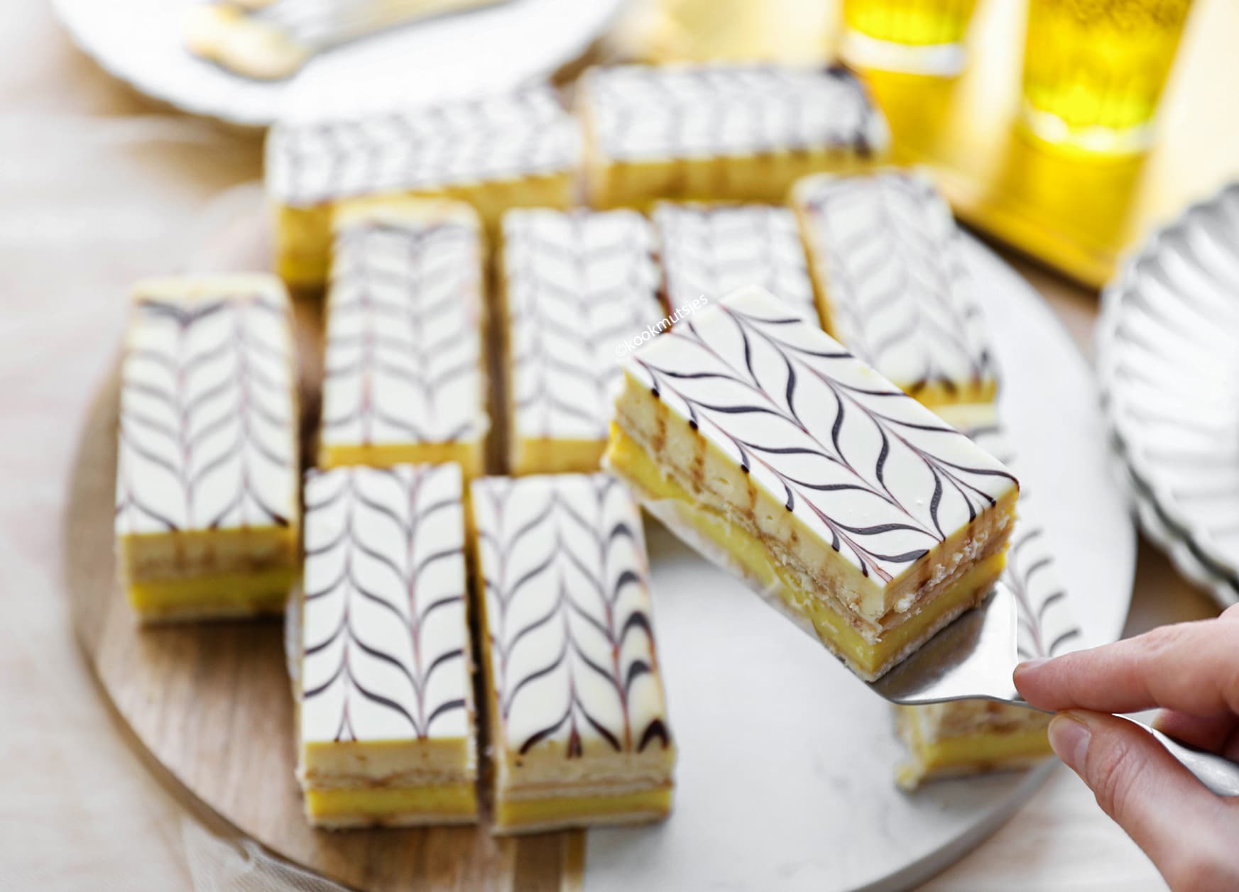 Gele room gebakjes Kookmutsjes