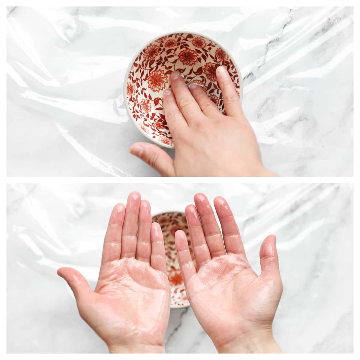 Handen invetten met zonnebloemolie