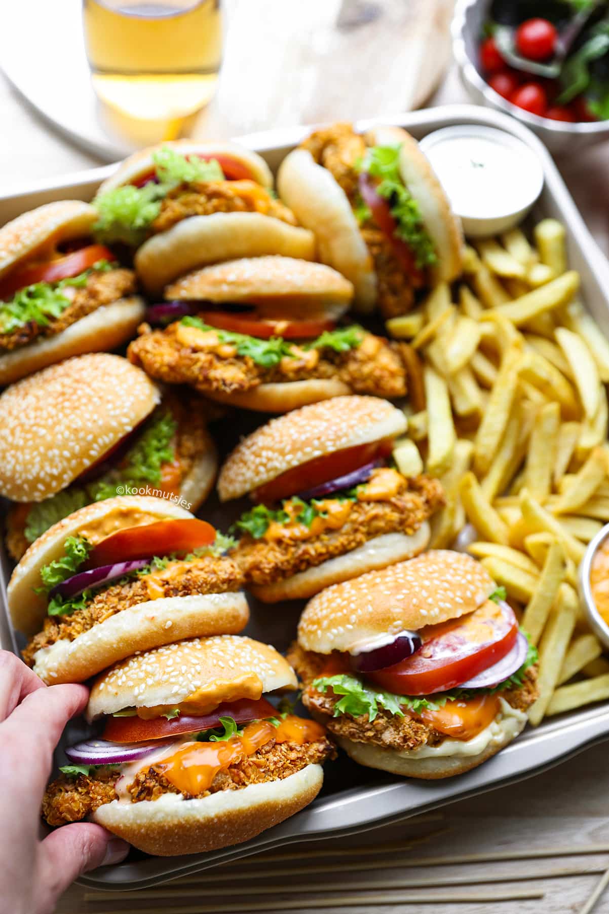 Kipburger met burgerbrood eindresultaat Kookmutsjes