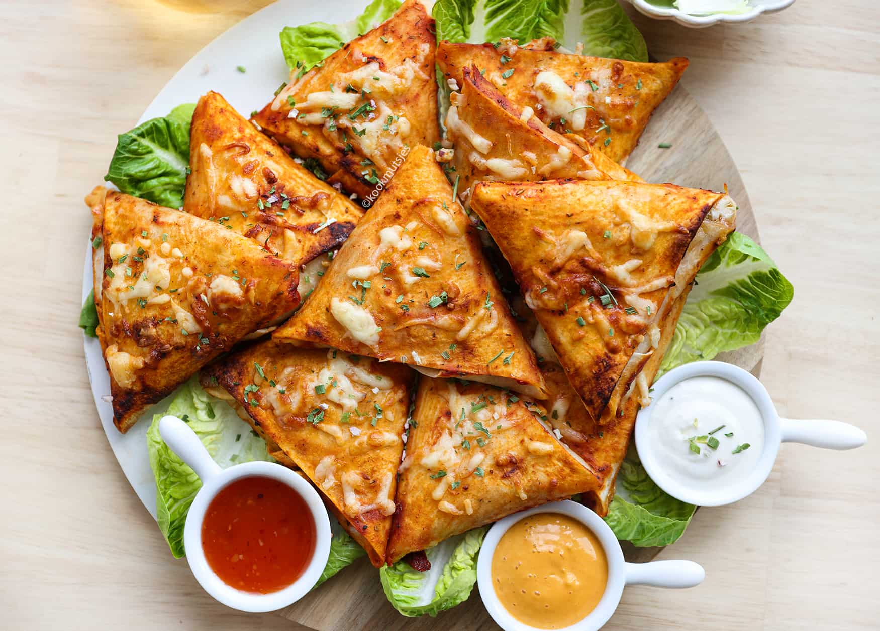 Wrap driehoekjes met tonijn Kookmutsjes