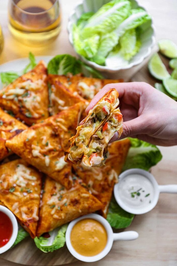 Wrap driehoekjes met tonijn eindresultaat vulling Kookmutsjes