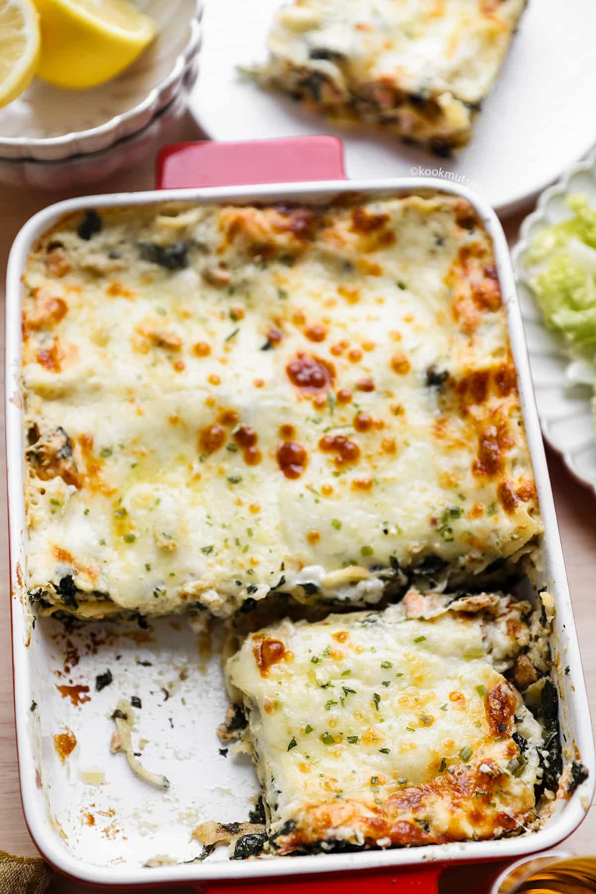 Zalm lasagne eindresultaat Kookmutsjes
