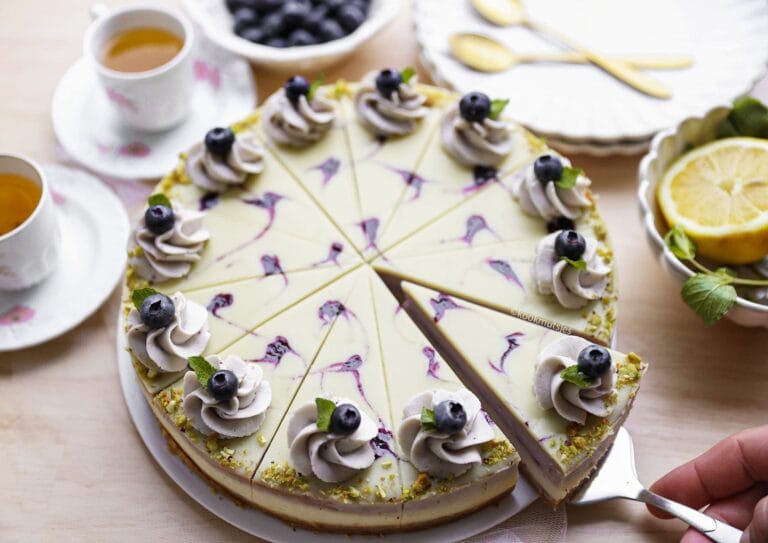 Romige Bosbessen Cheesecake