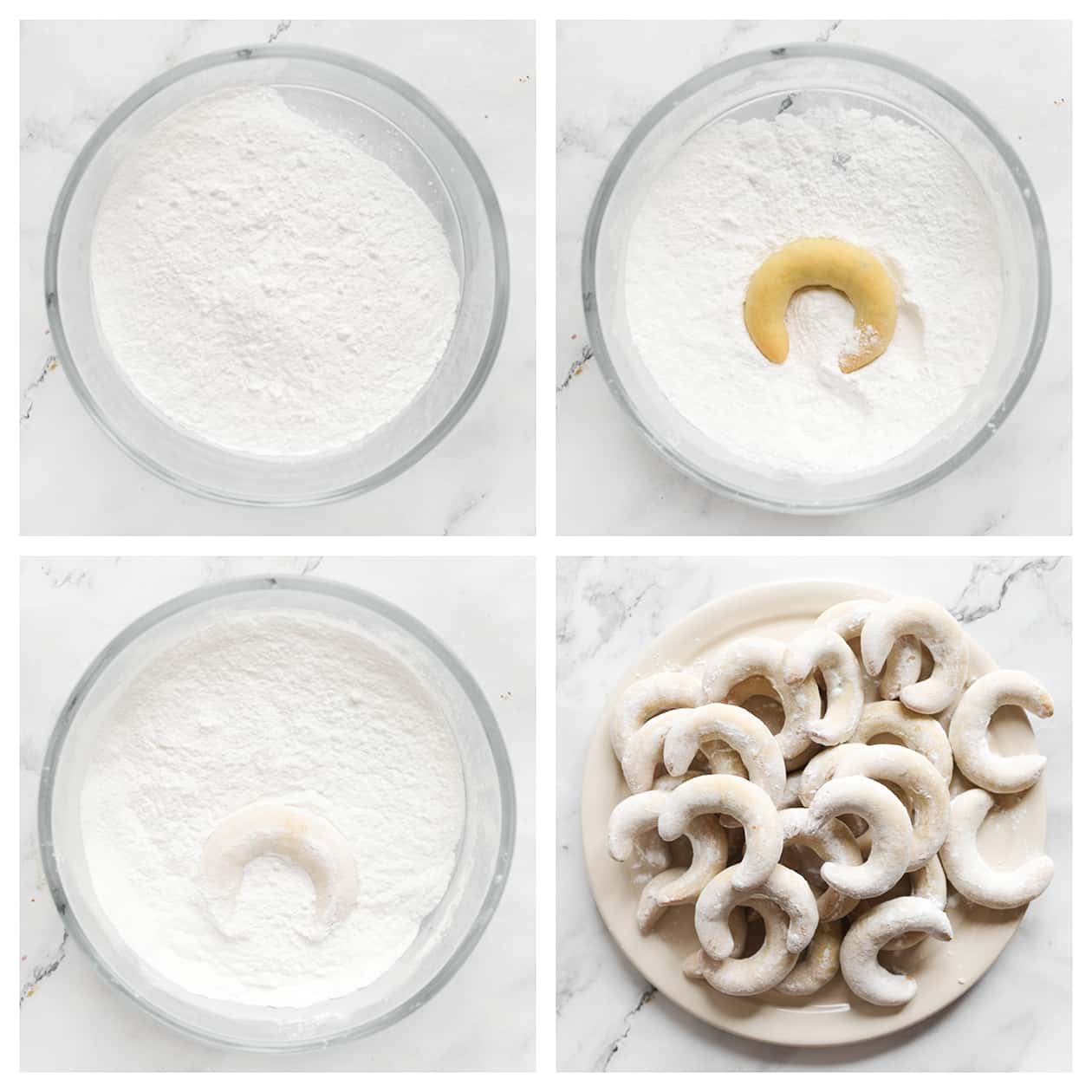 Dadelkoekjes garneren met poedersuiker