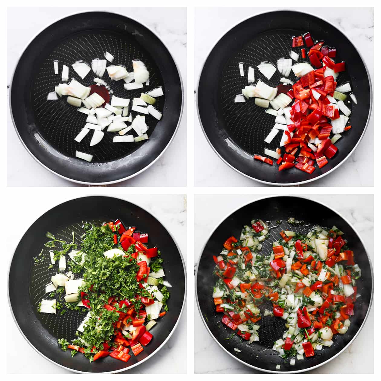 Groenten bakken in een koekenpan