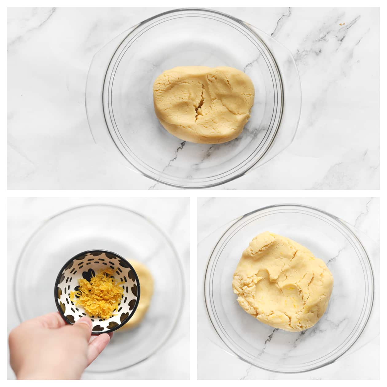 Koekjesdeeg kneden met citroenrasp