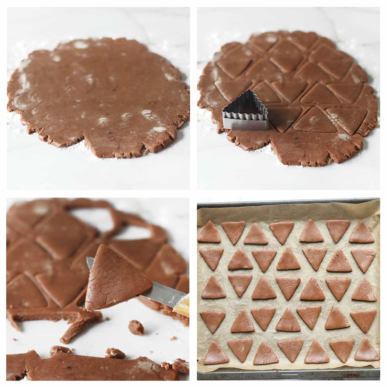 Koekjesuitsteker gebruiken en op bakplaat leggen