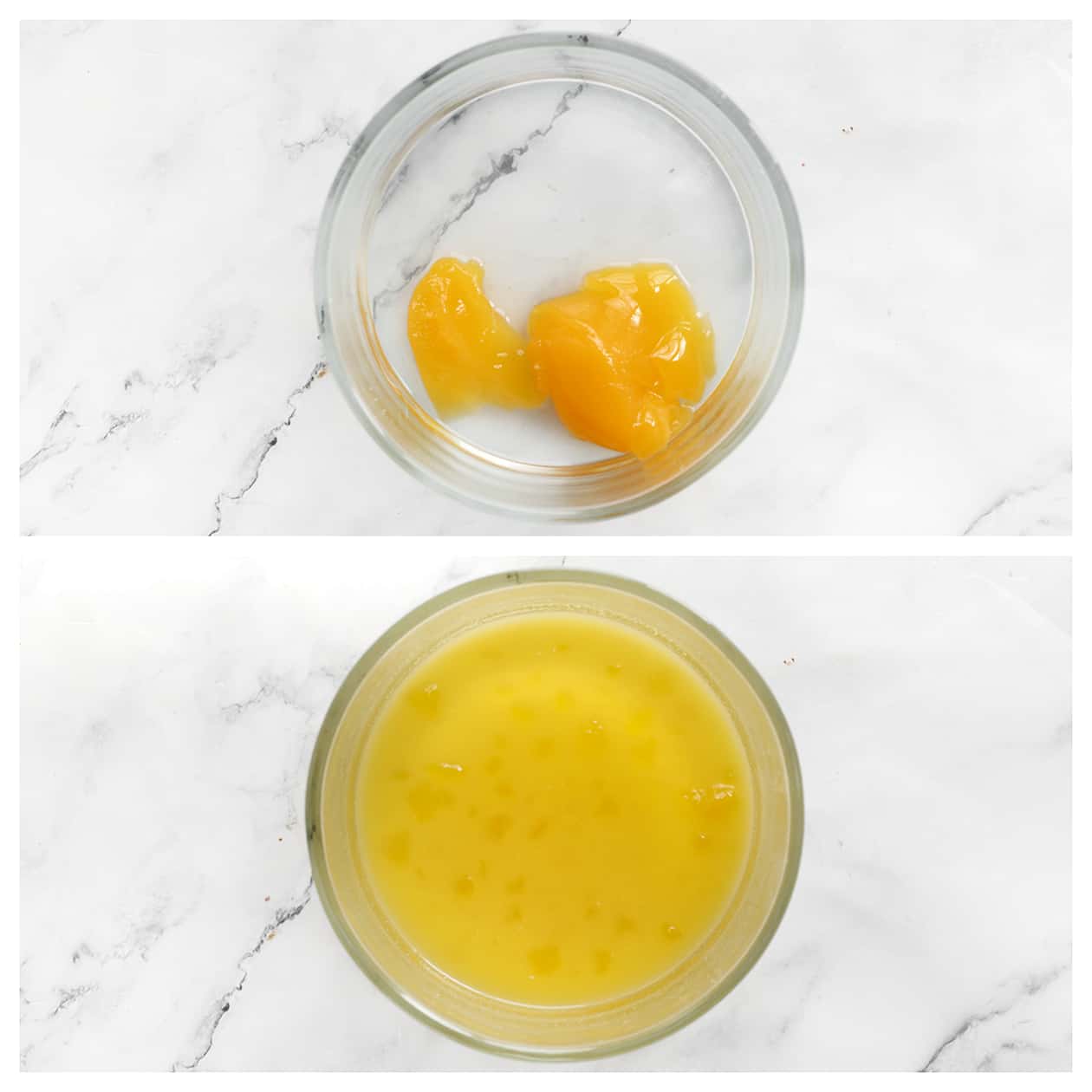 Lemoncurd mengsel mengen in een kom