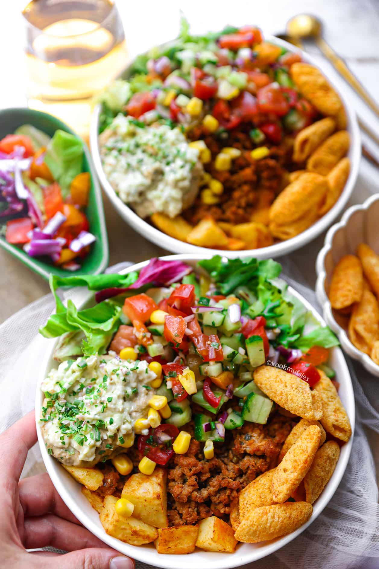 Aardappelblokjes met gehakt eindresultaat Kookmutsjes