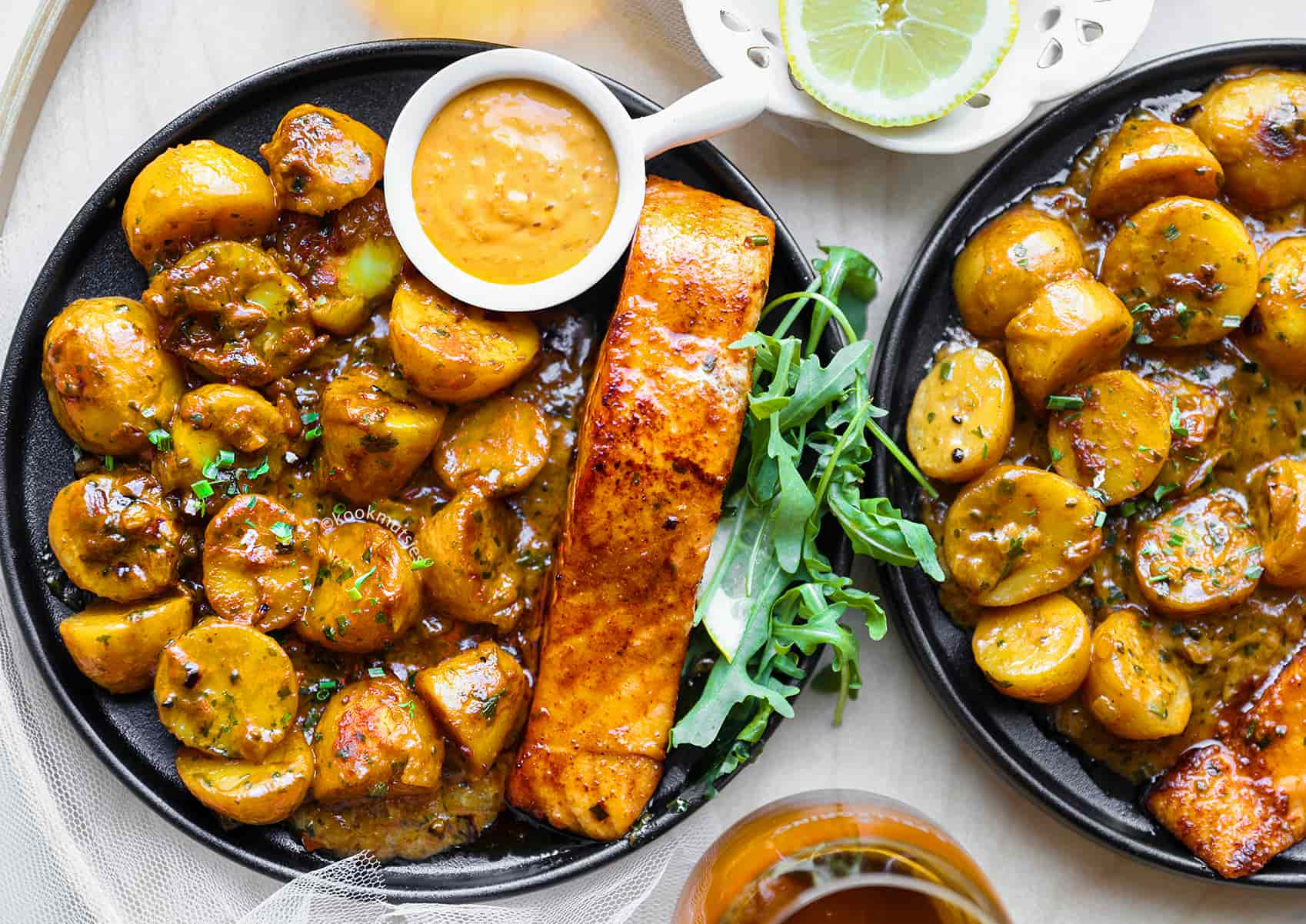 Aardappelkrieltjes met zalm Kookmutsjes