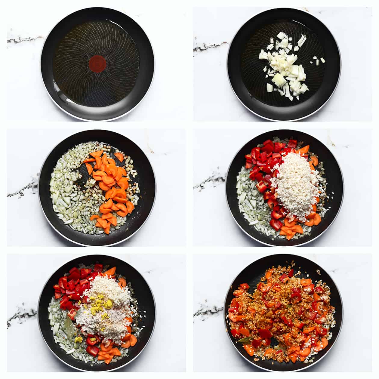 Rijst voorbakken met groenten